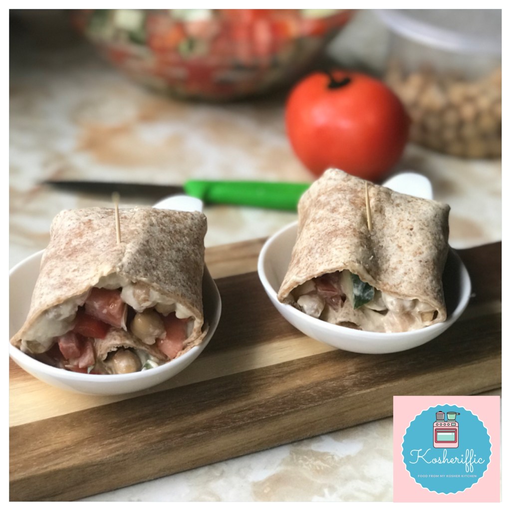 Easy School Lunch – Israeli Salad/Hummus&nbsp;Wrap
